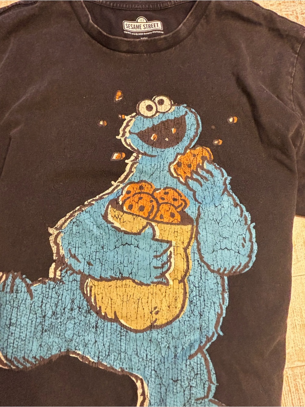 Sesame Street Black Tee with White Logo